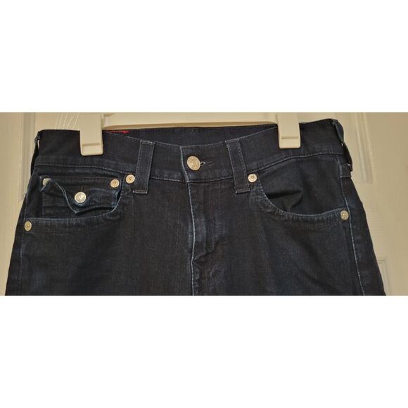 True Religion Men's Rocco Relaxed Skinny Jeans 31 Flap Pockets Dark Wash - Picture 2 of 7